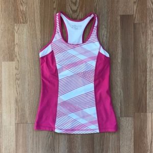 Xersion Pink and White Mixed Media Workout Tank XS